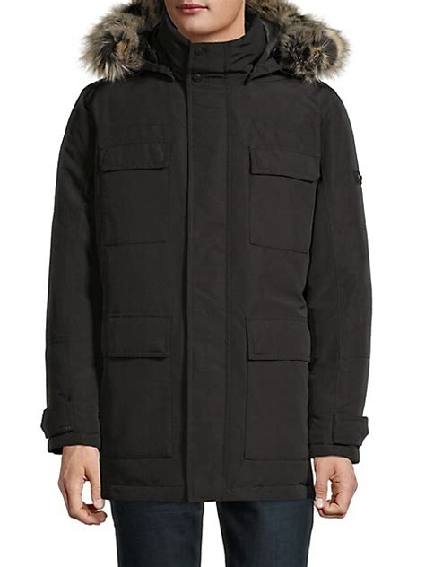 michael kors pavia faux fur trim full-zip jacket